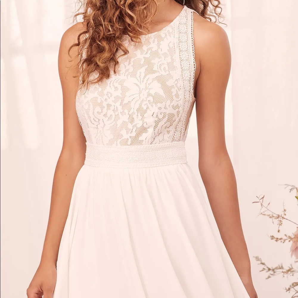 Forever and Always White Lace Maxi Dress - Picture 5 of 16